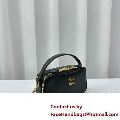 Miu Miu Leather shoulder bag 5BH229 Black 2024 - Click Image to Close