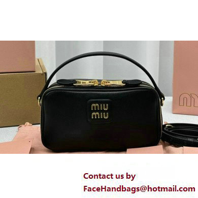 Miu Miu Leather shoulder bag 5BH229 Black 2024