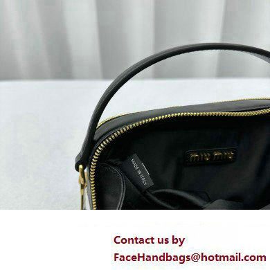 Miu Miu Leather shoulder bag 5BH229 Black 2024