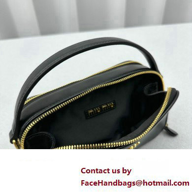 Miu Miu Leather shoulder bag 5BH229 Black 2024