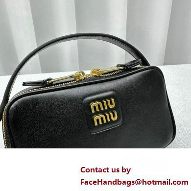 Miu Miu Leather shoulder bag 5BH229 Black 2024