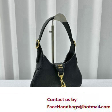 Miu Miu Madras Leather Hobo bag 5BC157 Black 2023