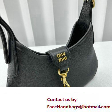 Miu Miu Madras Leather Hobo bag 5BC157 Black 2023