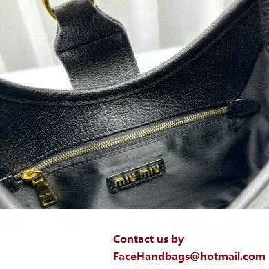 Miu Miu Madras Leather Hobo bag 5BC157 Black 2023