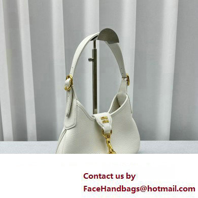 Miu Miu Madras Leather Hobo bag 5BC157 White 2023