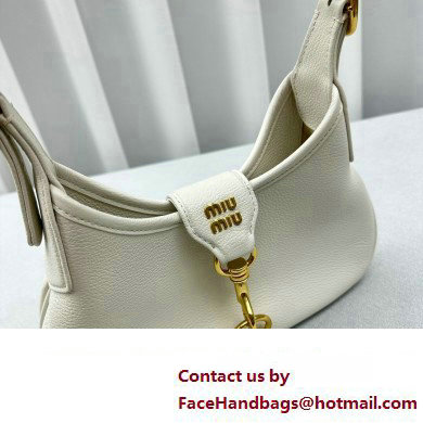 Miu Miu Madras Leather Hobo bag 5BC157 White 2023