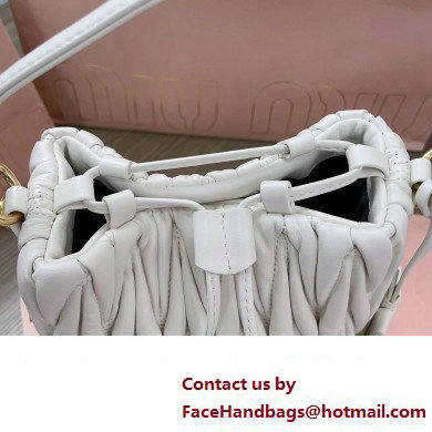 Miu Miu Matelasse nappa leather Bucket Bag 5BE084 White