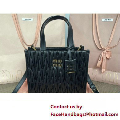 Miu Miu Matelasse nappa leather Handbag 5BG263 Black