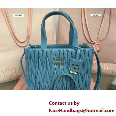 Miu Miu Matelasse nappa leather Handbag 5BG263 Blue