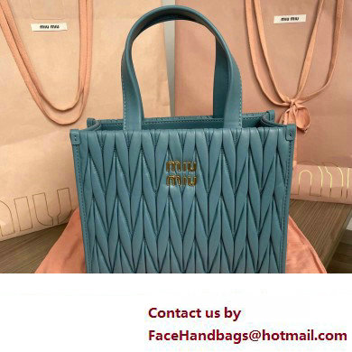 Miu Miu Matelasse nappa leather Handbag 5BG263 Blue