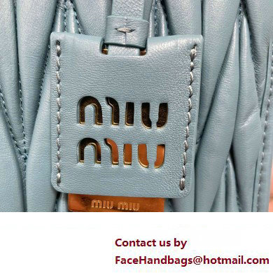 Miu Miu Matelasse nappa leather Handbag 5BG263 Blue