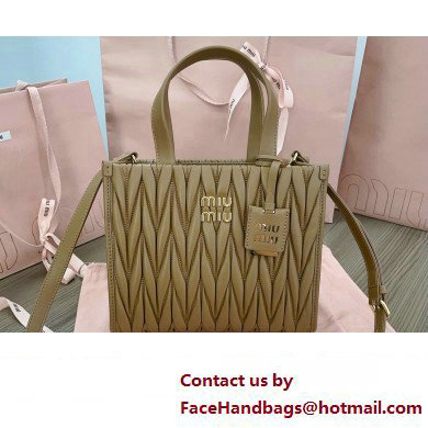 Miu Miu Matelasse nappa leather Handbag 5BG263 Brown