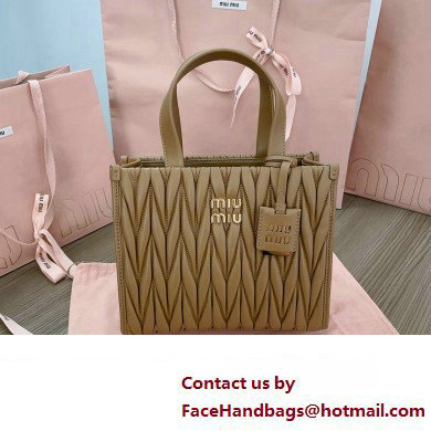 Miu Miu Matelasse nappa leather Handbag 5BG263 Brown