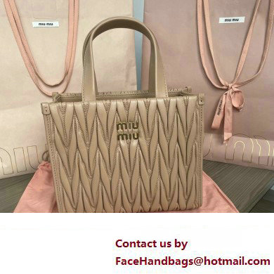 Miu Miu Matelasse nappa leather Handbag 5BG263 Nude