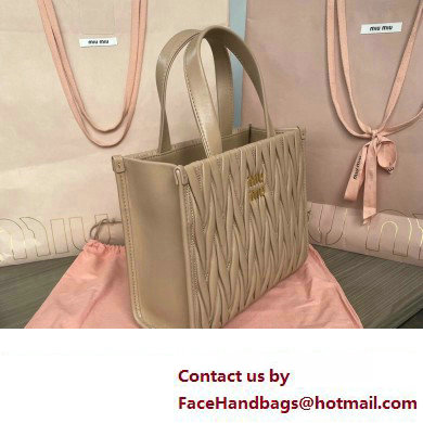 Miu Miu Matelasse nappa leather Handbag 5BG263 Nude