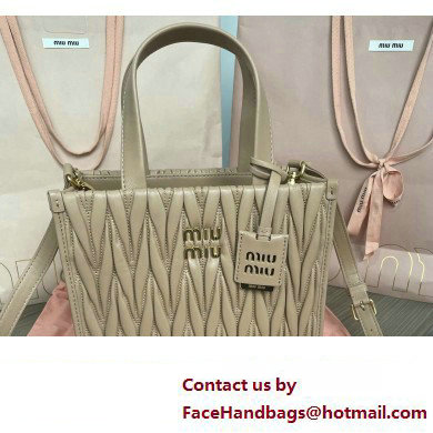 Miu Miu Matelasse nappa leather Handbag 5BG263 Nude