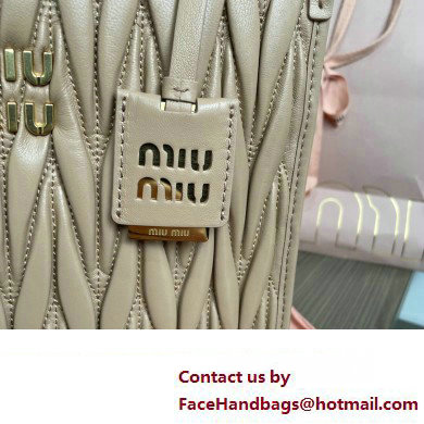 Miu Miu Matelasse nappa leather Handbag 5BG263 Nude