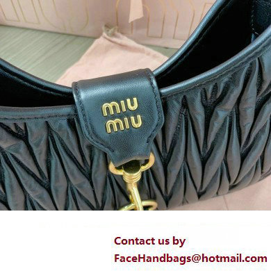 Miu Miu Matelasse nappa leather Hobo bag 5BC157 Black