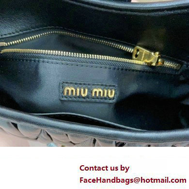 Miu Miu Matelasse nappa leather Hobo bag 5BC157 Black