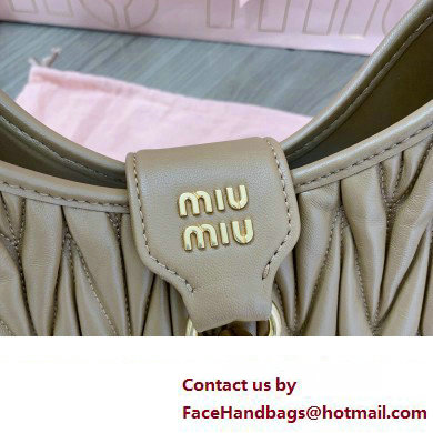 Miu Miu Matelasse nappa leather Hobo bag 5BC157 Brown