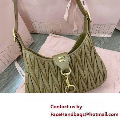 Miu Miu Matelasse nappa leather Hobo bag 5BC157 Brown