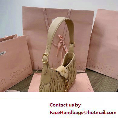 Miu Miu Matelasse nappa leather Hobo bag 5BC157 Nude