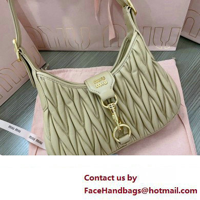 Miu Miu Matelasse nappa leather Hobo bag 5BC157 Nude