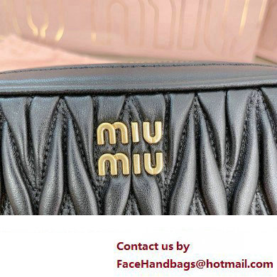 Miu Miu Matelasse nappa leather Pouch bag 5NE846 Black