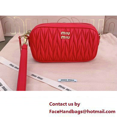 Miu Miu Matelasse nappa leather Pouch bag 5NE846 Red