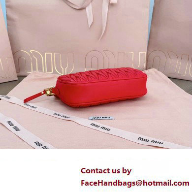 Miu Miu Matelasse nappa leather Pouch bag 5NE846 Red