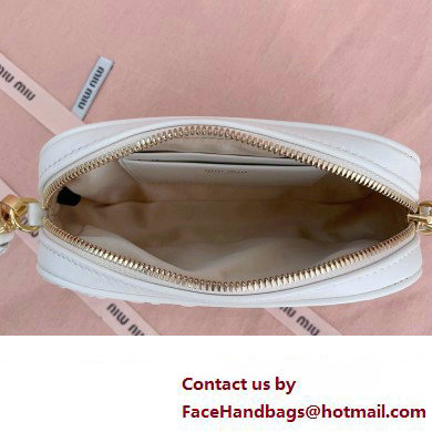 Miu Miu Matelasse nappa leather Pouch bag 5NE846 White