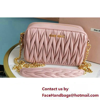 Miu Miu Matelasse nappa leather Shoulder bag 5BH118B Pink