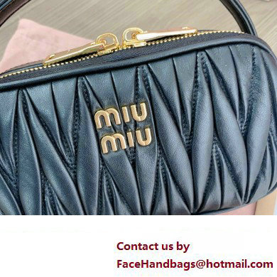 Miu Miu Matelasse nappa leather Shoulder bag 5BH229 Black