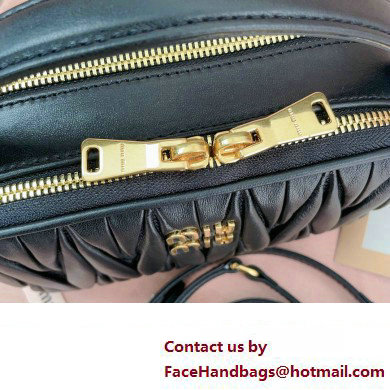 Miu Miu Matelasse nappa leather Shoulder bag 5BH229 Black