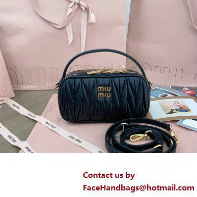 Miu Miu Matelasse nappa leather Shoulder bag 5BH229 Black