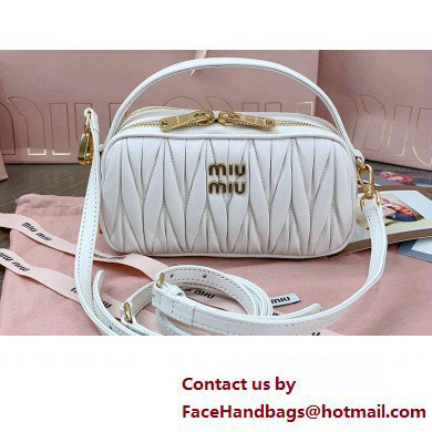 Miu Miu Matelasse nappa leather Shoulder bag 5BH229 White - Click Image to Close