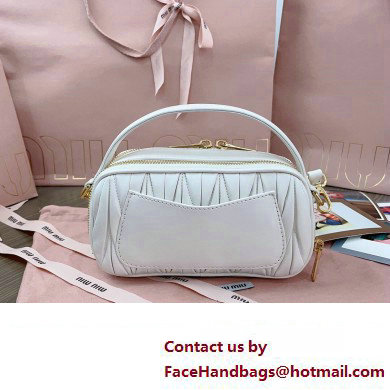 Miu Miu Matelasse nappa leather Shoulder bag 5BH229 White