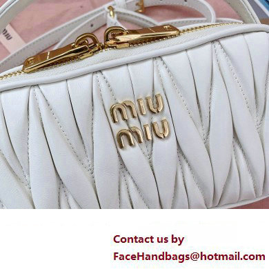 Miu Miu Matelasse nappa leather Shoulder bag 5BH229 White