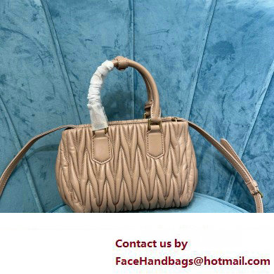 Miu Miu Matelasse nappa leather handbag 5BA259 Beige 2023