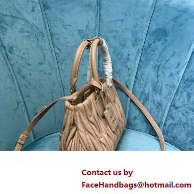 Miu Miu Matelasse nappa leather handbag 5BA259 Beige 2023