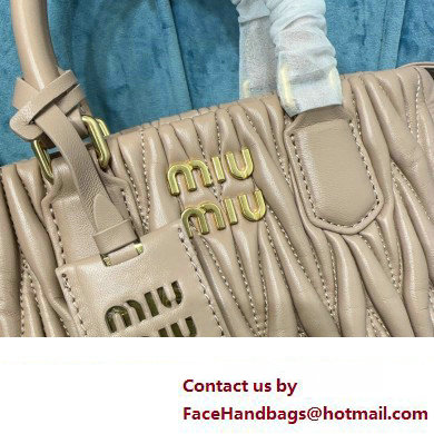 Miu Miu Matelasse nappa leather handbag 5BA259 Beige 2023