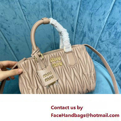 Miu Miu Matelasse nappa leather handbag 5BA259 Beige 2023