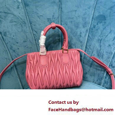 Miu Miu Matelasse nappa leather handbag 5BA259 Pink 2023