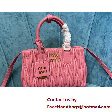 Miu Miu Matelasse nappa leather handbag 5BA259 Pink 2023