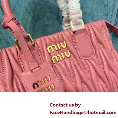 Miu Miu Matelasse nappa leather handbag 5BA259 Pink 2023