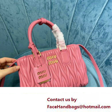 Miu Miu Matelasse nappa leather handbag 5BA259 Pink 2023