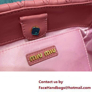 Miu Miu Matelasse nappa leather handbag 5BA259 Pink 2023