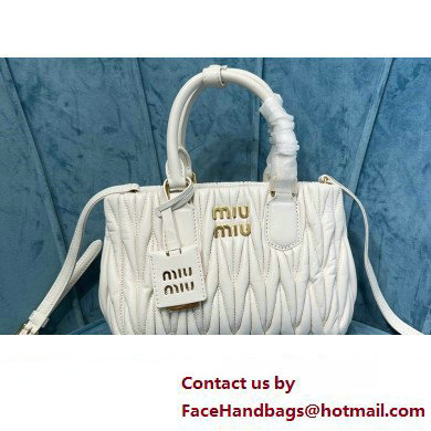 Miu Miu Matelasse nappa leather handbag 5BA259 White 2023