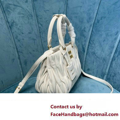 Miu Miu Matelasse nappa leather handbag 5BA259 White 2023