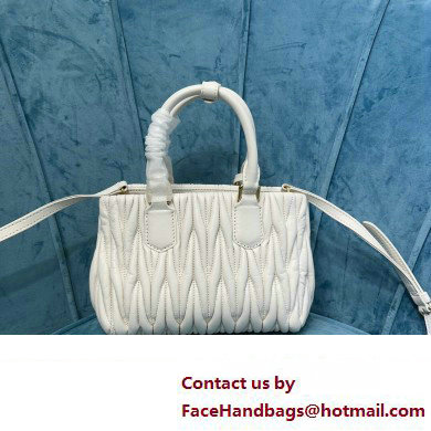 Miu Miu Matelasse nappa leather handbag 5BA259 White 2023